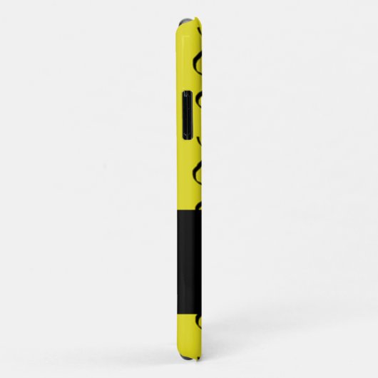 Coques Case-Mate iPhone Nom personnalisé lignes ondulées sur jaune (Dos/Droite)