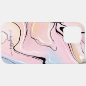 Coques Case-Mate iPhone Nom personnalisé Marbre Ombre (Verso (horizontal))