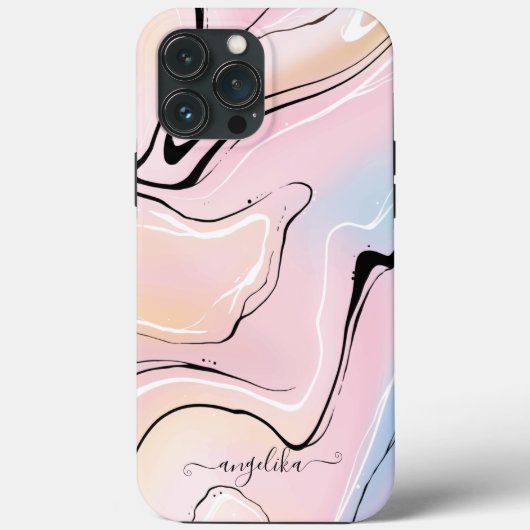 Coques Case-Mate iPhone Nom personnalisé Marbre Ombre (Verso)
