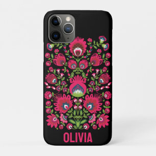 Case-Mate iPhone Case Nom personnalisé Maroon symétrique Folk Wycinanki