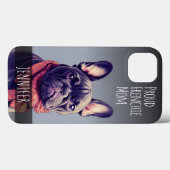 Coques Case-Mate iPhone Nom personnalisé mignon French Bulldog (Verso (horizontal))