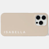 Coques Case-Mate iPhone Nom personnalisé minimal moderne beige (Verso (horizontal))