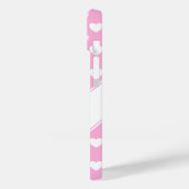 Coques Case-Mate iPhone Nom Personnalisé Modèle, Rose Et Blanc (Verso / Gauche)