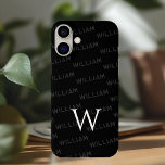 Coques iPhone 16 Plus Nom personnalisé, modèle simple Monogramme<br><div class="desc">Ce coque iPhone 16 élégant offre un motif monogramme raffiné avec une touche moderne et minimaliste. Le design met en évidence votre nom dans une police simple et propre, créant un look personnalisé et élégant. La première lettre de votre nom est affichée en gros monogramme, ajoutant une touche d'élégance à...</div>
