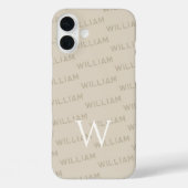 Coques Case-Mate iPhone Nom personnalisé, modèle simple Monogramme (Verso)