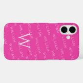 Coques Case-Mate iPhone Nom personnalisé, modèle simple Monogramme (Verso (horizontal))