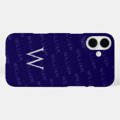 Coques Case-Mate iPhone Nom personnalisé, modèle simple Monogramme (Verso (horizontal))