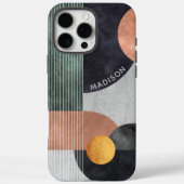 Coques Case-Mate iPhone Nom personnalisé moderne abstrait géométrique marb (Verso)