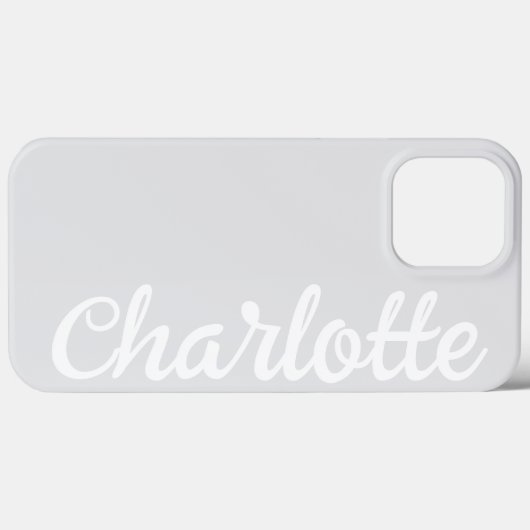 Coques Case-Mate iPhone Nom personnalisé Moderne Minimaliste Gris Clair Él (Verso (horizontal))