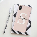 Case-Mate iPhone Case Nom personnalisé moderne Monogram Pastel Rose<br><div class="desc">Nom personnalisé moderne Monogram Pastel Rose</div>