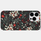 Coques Case-Mate iPhone Nom personnalisé Moderne Moody Floral Botanique (Verso (horizontal))