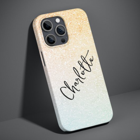 Coques Case-Mate iPhone Nom personnalisé moderne plage paillettes chic gir