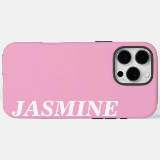 COQUES Case-Mate iPhone NOM PERSONNALISÉ MODERNE SOLIDE COULEUR ROSE BÉBÉ (Verso (horizontal))