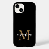 Coques Case-Mate iPhone Nom personnalisé Monogramme noir (Verso)