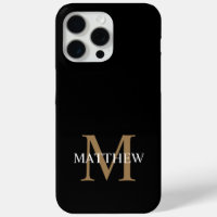 Nom personnalisé Monogramme noir