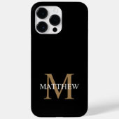Coques Case-Mate iPhone Nom personnalisé Monogramme noir (Verso)