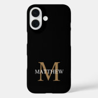 Nom personnalisé Monogramme noir