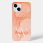 Coques Case-Mate iPhone Nom personnalisé Monogramme Silky Pastel Orange He (Verso)