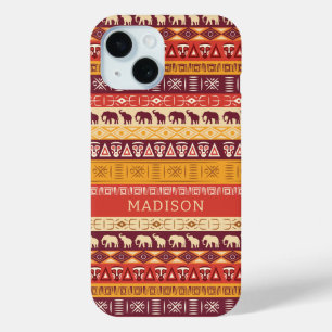 Coque Pour iPhone 15 Nom personnalisé Motif africain