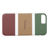 Coques Case-Mate iPhone Nom personnalisé Motif barré d'automne (Dos (Horizontal))