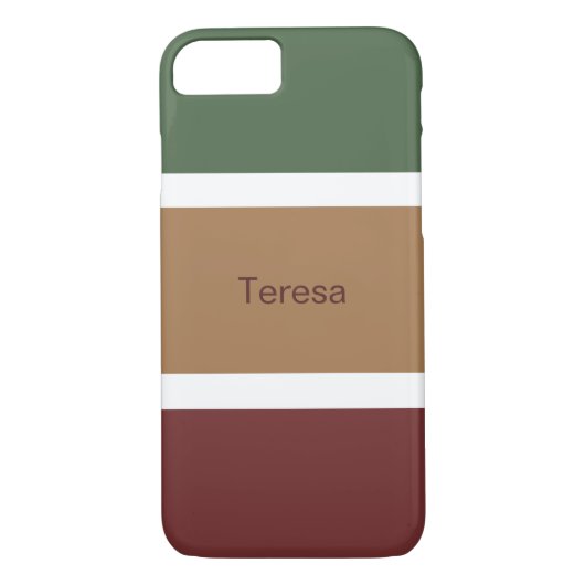 Coques Case-Mate iPhone Nom personnalisé Motif barré d'automne (Dos)