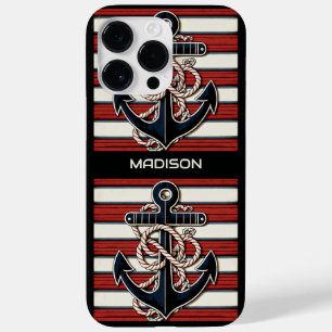 Coque Pour Pour iPhone 14 Pro Max Nom personnalisé Motif d'Ancres nautiques