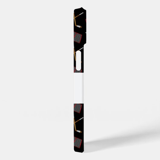 Coques Case-Mate iPhone Nom personnalisé motif de hockey noir (Verso / Droite)