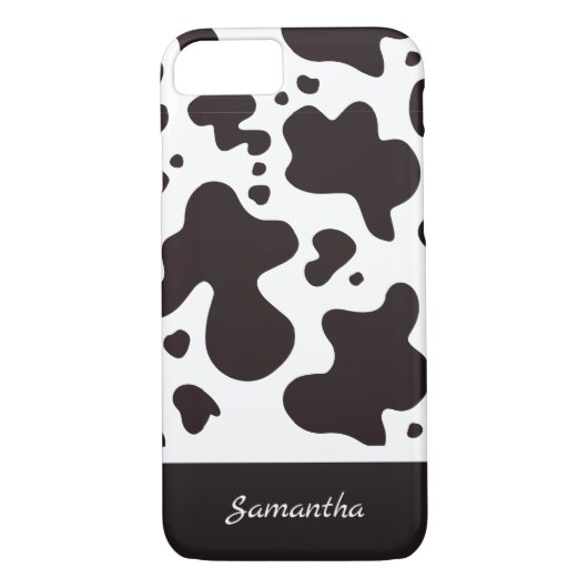 Coques Case-Mate iPhone Nom personnalisé| Motif de vache moderne et douce (Dos)