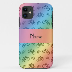 Coque Case-Mate Pour iPhone Nom personnalisé motif de vélo arc-en-ciel