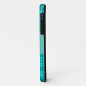 Coques Case-Mate iPhone Nom personnalisé motif plaid turquoise (Dos/Gauche)