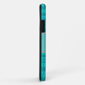 Coques Case-Mate iPhone Nom personnalisé motif plaid turquoise (Dos/Droite)