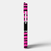 Coques Case-Mate iPhone Nom personnalisé neon rose parties scintillant zèb (Verso / Gauche)