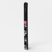 Coques Case-Mate iPhone Nom personnalisé noir blanc damassé rose arc parti (Dos/Gauche)