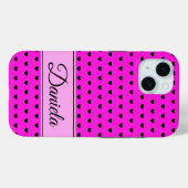Coques Case-Mate iPhone Nom personnalisé noir et rose (Verso (horizontal))