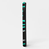 Coques Case-Mate iPhone Nom personnalisé noir turquoise zèbre rayures (Dos/Gauche)