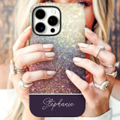 Coques Case-Mate iPhone Nom personnalisé ombré pailleté