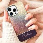 Coques Case-Mate iPhone Nom personnalisé ombré pailleté