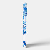 Coques Case-Mate iPhone Nom personnalisé Paisley bleu et blanc (Verso / Droite)