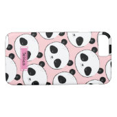 Coques Case-Mate iPhone Nom personnalisé Panda Face Motif rose (Dos (Horizontal))