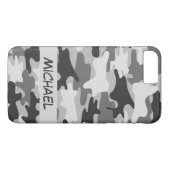 Coques Case-Mate iPhone Nom personnalisé par camouflage argenté gris de (Dos (Horizontal))