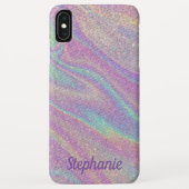 Coques Case-Mate iPhone Nom personnalisé Parties scintillant arc-en-ciel t (Dos)