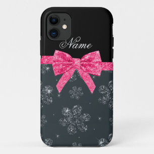 Case-Mate iPhone Case Nom personnalisé parties scintillant grise fleurs