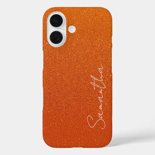 Coques Case-Mate iPhone Nom personnalisé Parties scintillant orange (Verso)