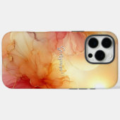 Coques Case-Mate iPhone Nom personnalisé Pêcher framboise Floral Alcool En (Verso (horizontal))