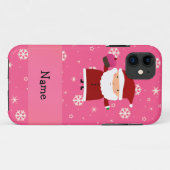 Coques Case-Mate iPhone Nom personnalisé père Noël cupcake rose flocon (Dos (Horizontal))