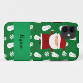 Coques Case-Mate iPhone Nom personnalisé père Noël green snowman (Dos (Horizontal))
