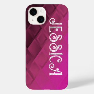 Coque Pour iPhone 14 Nom personnalisé pink ombres formes