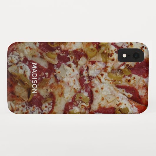Coques Case-Mate iPhone Nom personnalisé Pizza Rustica (Dos (Horizontal))