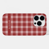 Coques Case-Mate iPhone Nom personnalisé Plaid / Tartan Motif (Verso (horizontal))