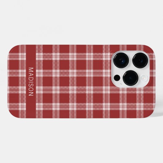 Coques Case-Mate iPhone Nom personnalisé Plaid / Tartan Motif (Verso (horizontal))
